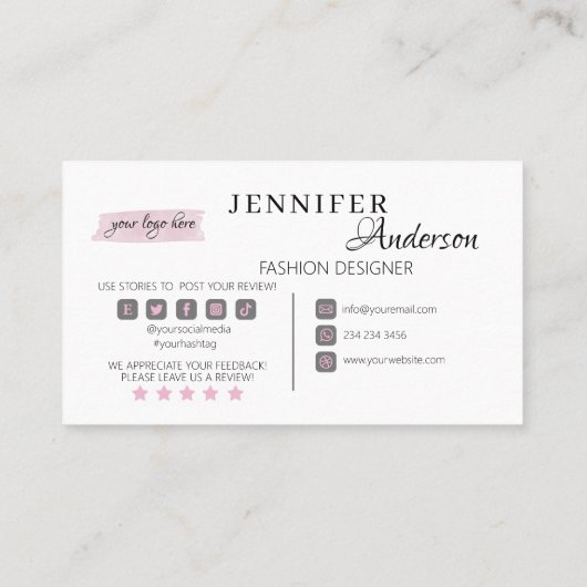 Nähen der Visitenkartenfashion-Designer  Visitenkarte (Rückseite)