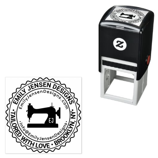 Nähen des Rechners Firmenname URL E-Mail S Permastempel (Beispiel)