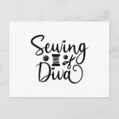 Nähen Diva Postkarte (Vorderseite)