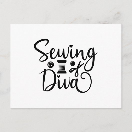 Nähen Diva Postkarte (Vorderseite)