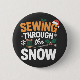 Nähen durch den Schnee Lustiges Weihnachtsquilts Button