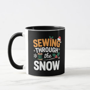 Nähen durch den Schnee Lustiges Weihnachtsquilts Tasse