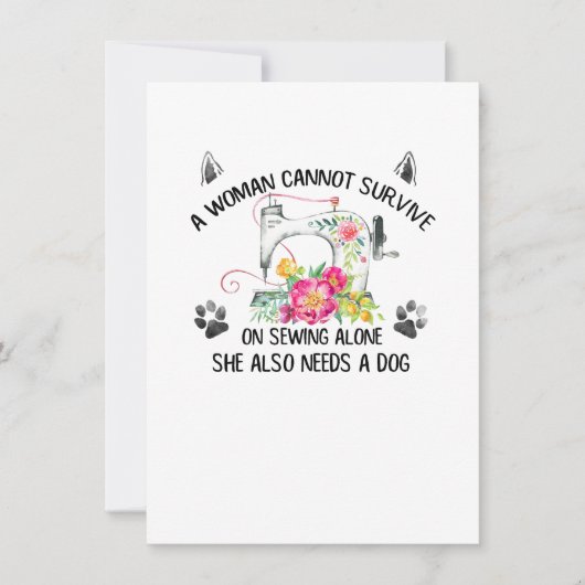 Nähen| Eine Frau kann nicht allein auf dem Nähen ü Einladung (Vorderseite)