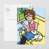Nähen einer Sockenpuppe Postkarte (Vorne/Hinten)