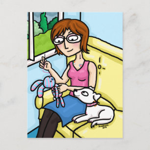 Nähen einer Sockenpuppe Postkarte