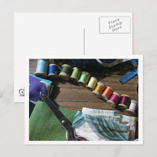 Nähen eines Regenbogens Postkarte (Vorne/Hinten)