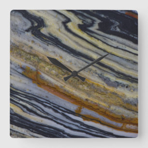 Nahen eines Striated Jasper Slab Quadratische Wanduhr