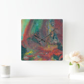 Nahen eines Weihnachtsjaspers Quadratische Wanduhr (Zuhause)