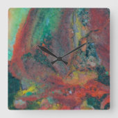 Nahen eines Weihnachtsjaspers Quadratische Wanduhr (Vorderseite)