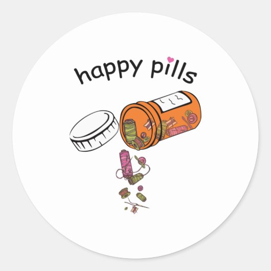 Nähen | Frohes Pillennähen Runder Aufkleber (Vorderseite)