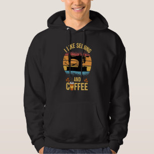 Nähen für Frauen Nähmaschine Kaffee Hoodie