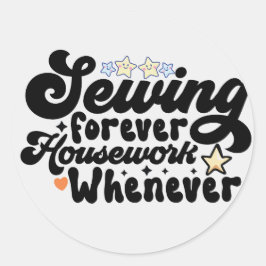 Nähen für immer runder aufkleber