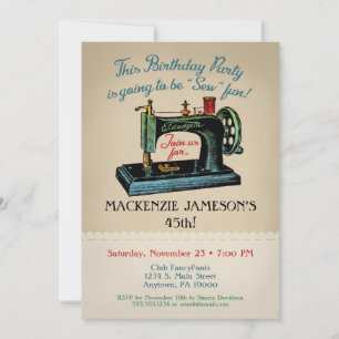 Nähen Geburtstagseinladung Nähen Crafter Mode Einladung