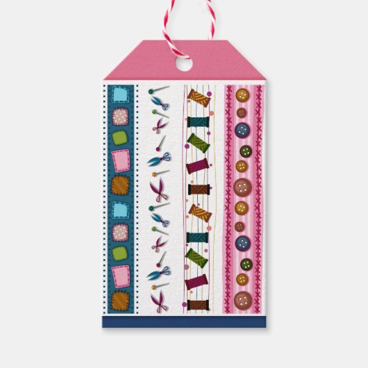 Nähen - Geschäft / Geschenkstempel Geschenkanhänger (Vorderseite)