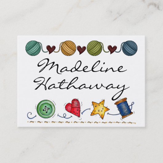 Nähen - Gewirken - Handgefertigt - SRF Visitenkarte (Vorderseite)