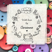 Nähen Handgefertigt mit Liebe Handgezeichnet Gummistempel