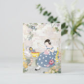 Nähen im Garten des Foxglove & Poppies Postkarte (Stehend Vorderseite)