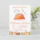 Nähen in der Liebe, Nähen von Vorstellungen Brautp Einladung (Stehend Vorderseite)