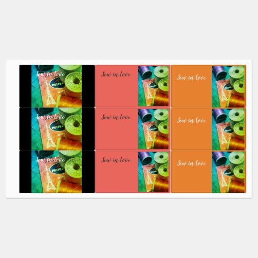 Nähen in Lieben Etiketten (Blatt)