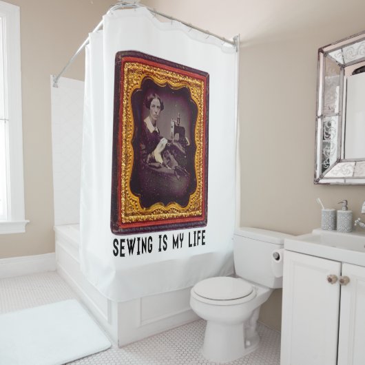 Nähen ist mein Leben Duschvorhang (Beispiel)