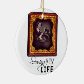 Nähen ist mein Leben Keramikornament (Rechts)