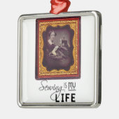 Nähen ist mein Leben Ornament Aus Metall (Links)