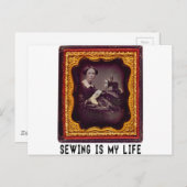 Nähen ist mein Leben Postkarte (Vorne/Hinten)