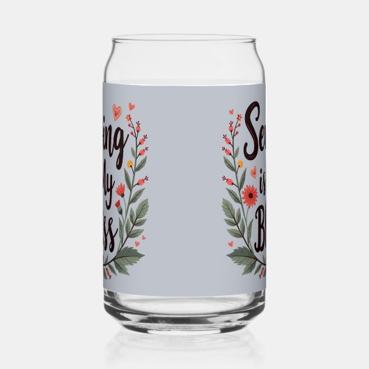 Nähen ist meine Bläschen-Typografie Dosenglas (Rechts)