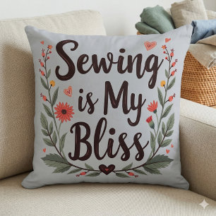 Nähen ist meine Bläschen-Typografie Kissen