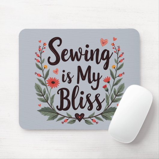 Nähen ist meine Bläschen-Typografie Mousepad (Mit Mouse)