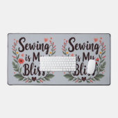 Nähen ist meine Bläschen-Typografie Schreibtischunterlage (Tastatur & Maus)