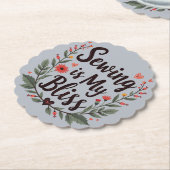 Nähen ist meine Bläschen-Typografie Untersetzer (angewinkelt)