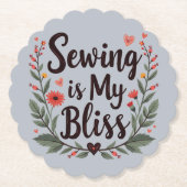 Nähen ist meine Bläschen-Typografie Untersetzer (Vorderseite)