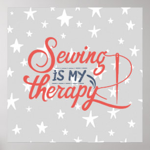Nähen ist meine Therapie Typografie Wall Poster