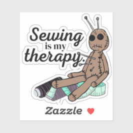 Nähen ist meine Therapie! Voodoo Doll Aufkleber