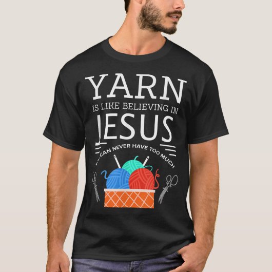 Nähen Jesus Quilting Garn Nadel Christlich T-Shirt (Vorderseite)