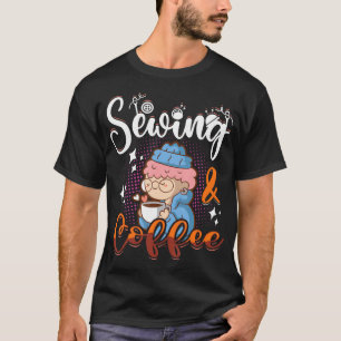 Nähen Kaffee Quilten - Näherin Quilter Geschenk - T-Shirt