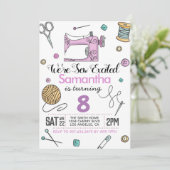 Nähen mit Aufregung Einladung (Stehend Vorderseite)