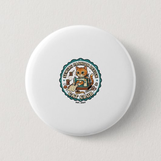 Nähen Mode Design Katze Katzenliebhaber-Geschenk - Button (Vorderseite)