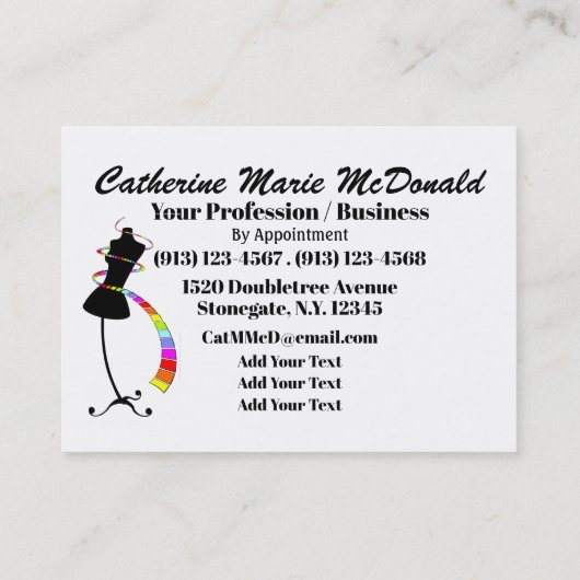 Nähen/Mode/Nahkampf Visitenkarte (Rückseite)