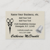 Nähen/Mode/Seamstress Visitenkarte (Rückseite)