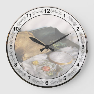 Nähen - Nadelspitze Große Wanduhr