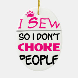 Nähen, Nähen der Liebe Keramik Ornament