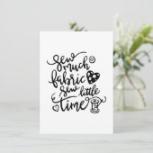 Nähen | Nähen viel Stoff nähen wenig Zeit Einladung (Stehend Vorderseite)