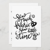 Nähen| Nähen von viel Fabrik Nähen wenig Zeit Dankeskarte (Vorne/Hinten)