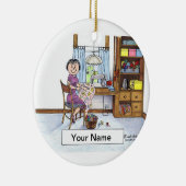 Nähen, Näherin, Quilter Keramik Ornament (Rechts)