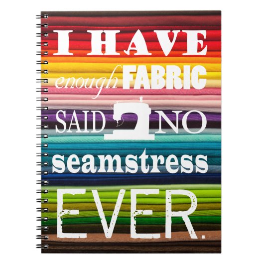 Nähen nicht genug Fabric Handwerk dunkel Notizblock (Vorderseite)