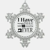 Nähen ・ Nicht genug Fabric Urlaub Schneeflocken Zinn-Ornament (Vorderseite)