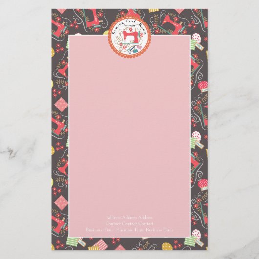 Nähen Niedliches Foto braun Briefpapier (Vorderseite)