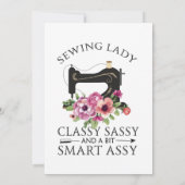 Nähen| Nur eine Frau, die Lieben Nähen Einladung (Rückseite)